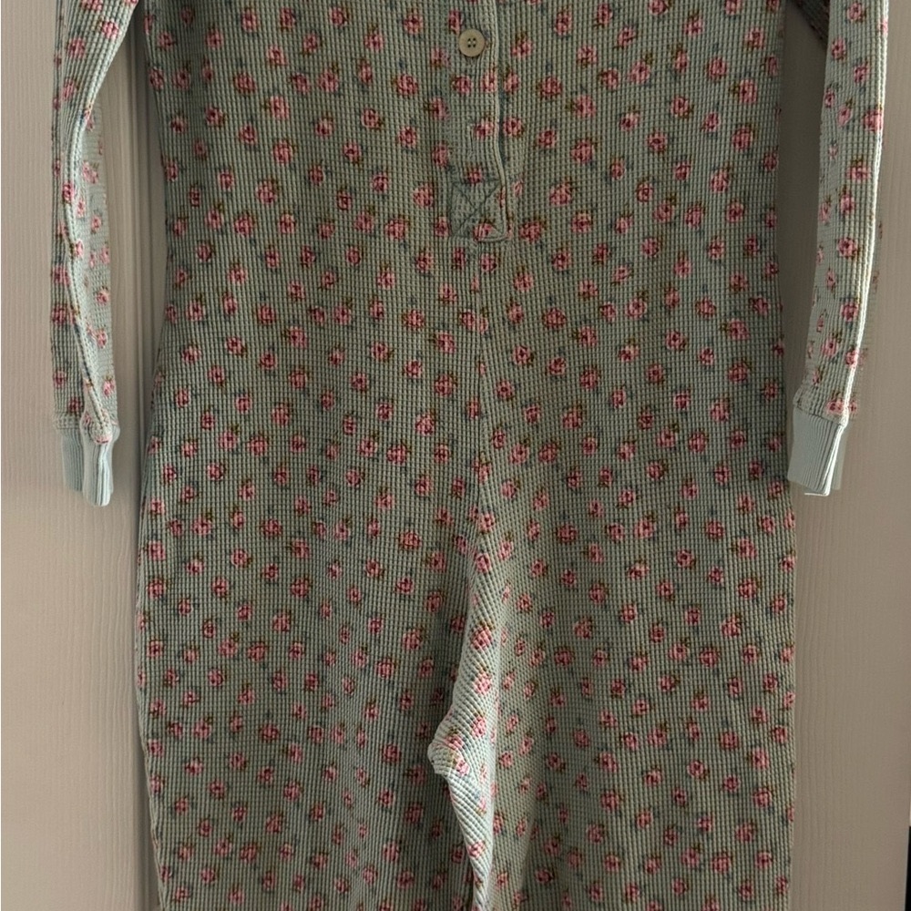 Victoria’s Secret Country Floral Thermal Button-Up Onesie/Long John’s